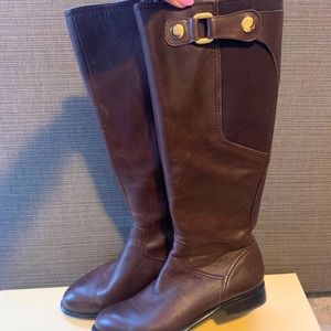 Franco Sarto Tall Boots - Brown Leather sz 8 / 9
